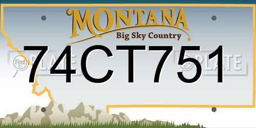 74CT751 Montana License Plate