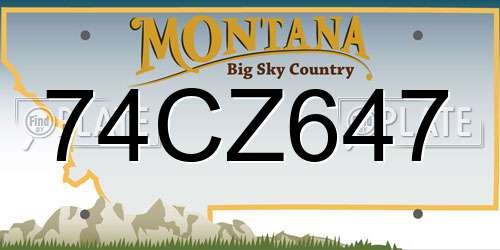 74CZ647 Montana License Plate
