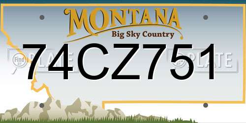 74CZ751 Montana License Plate