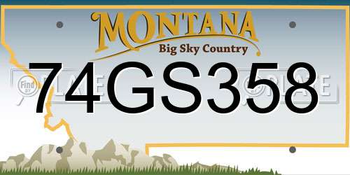 74GS358 Montana License Plate