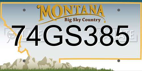 74GS385 Montana License Plate
