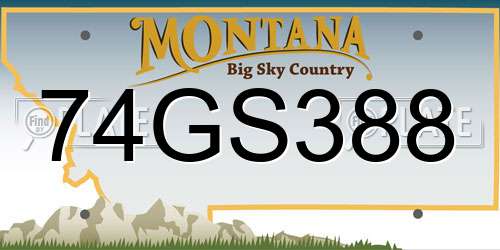 74GS388 Montana License Plate