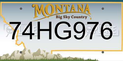 74HG976 Montana License Plate