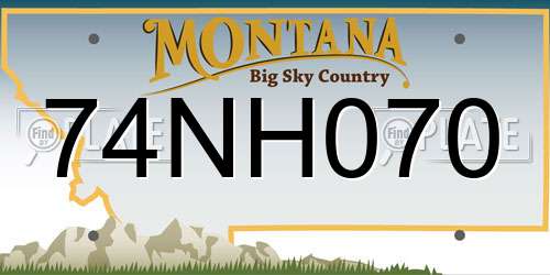 74NH070 Montana License Plate