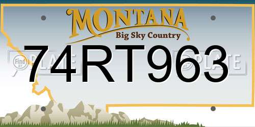 74RT963 Montana License Plate