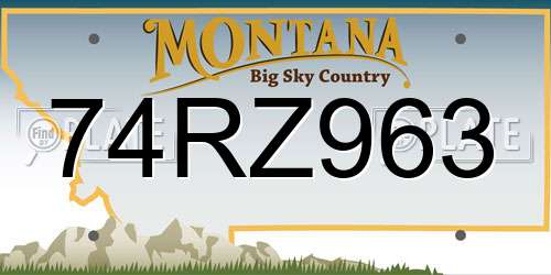 74RZ963 Montana License Plate