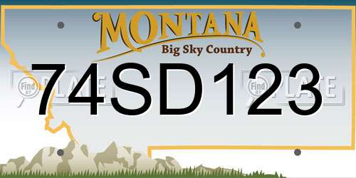 74SD123 Montana License Plate