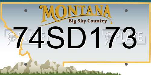74SD173 Montana License Plate