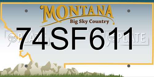 74SF611 Montana License Plate