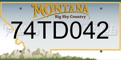 74TD042 Montana License Plate