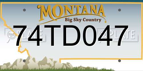 74TD047 Montana License Plate
