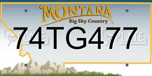 74TG477 Montana License Plate