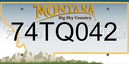 74TQ042 Montana License Plate