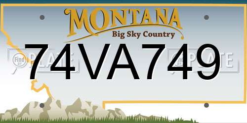 74VA749 Montana License Plate