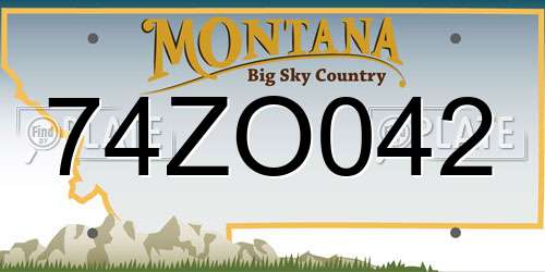 74ZO042 Montana License Plate
