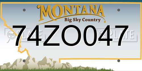 74ZO047 Montana License Plate