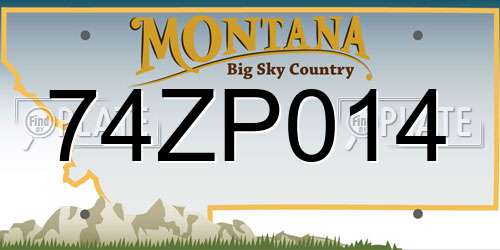 74ZP014 Montana License Plate