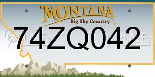 74ZQ042 Montana License Plate