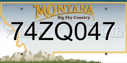 74ZQ047 Montana License Plate
