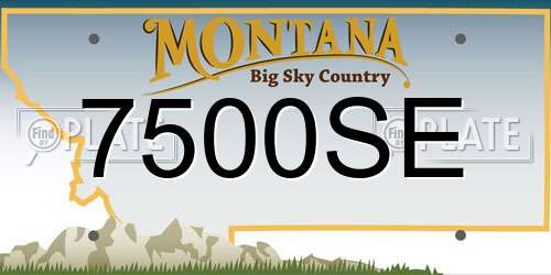 7500SE Montana License Plate