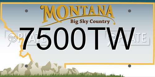 7500TW Montana License Plate