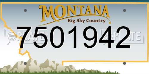 7501942 Montana License Plate