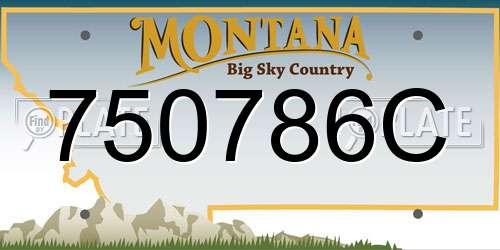 750786C Montana License Plate