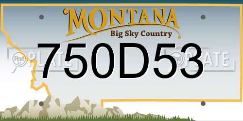 750D53 Montana License Plate