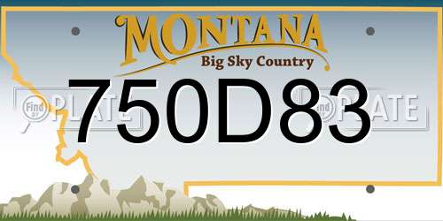 750D83 Montana License Plate