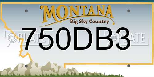 750DB3 Montana License Plate