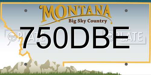 750DBE Montana License Plate