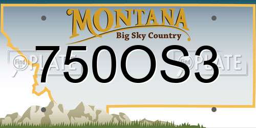 750OS3 Montana License Plate