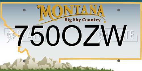 750OZW Montana License Plate