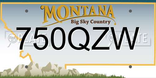 750QZW Montana License Plate