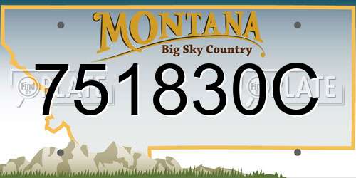 751830C Montana License Plate