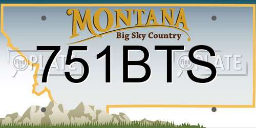 751BTS Montana License Plate