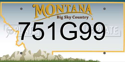 751G99 Montana License Plate