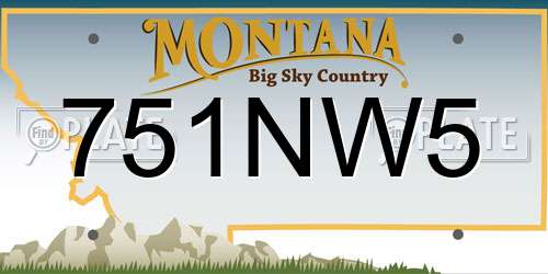 751NW5 Montana License Plate