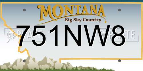 751NW8 Montana License Plate