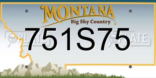 751S75 Montana License Plate