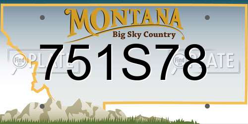 751S78 Montana License Plate