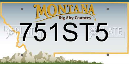 751ST5 Montana License Plate
