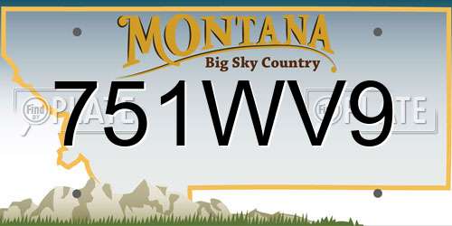 751WV9 Montana License Plate