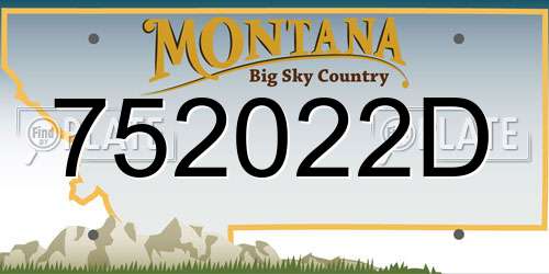 752022D Montana License Plate