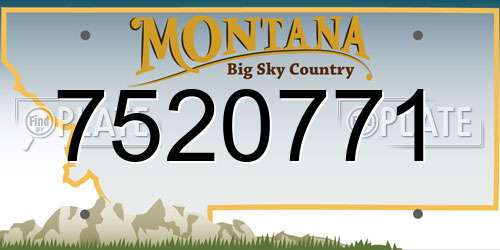7520771 Montana License Plate