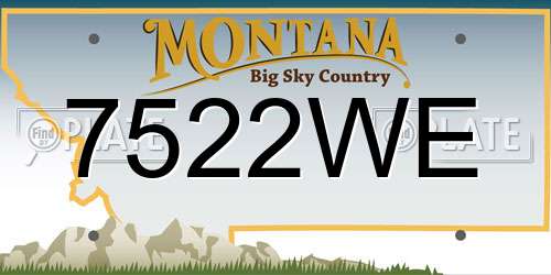 7522WE Montana License Plate