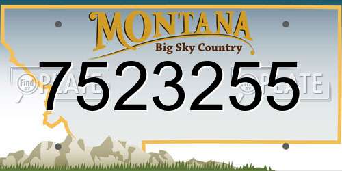 7523255 Montana License Plate