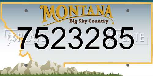 7523285 Montana License Plate