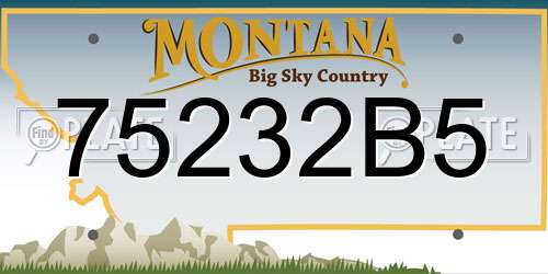 75232B5 Montana License Plate