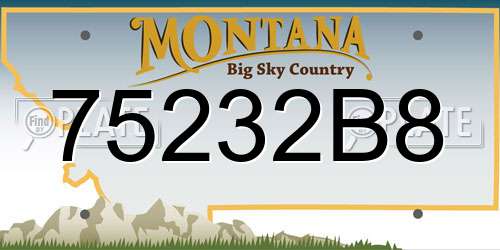 75232B8 Montana License Plate